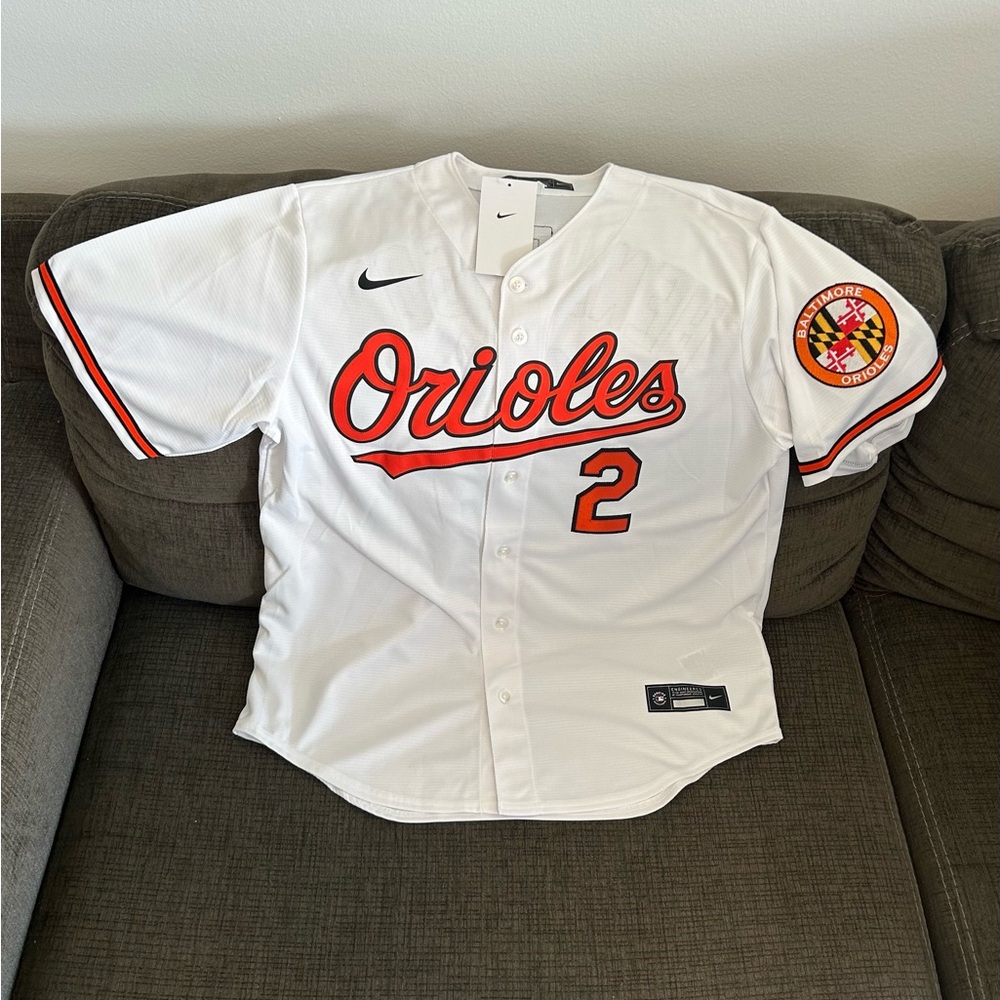 Nike Authentic Baltimore Orioles Gunnar Henderson White MLB Jersey Men’s Sz: L